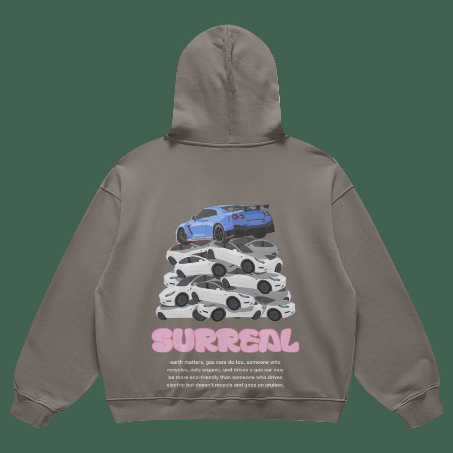 gtr and teslas hoodie gray