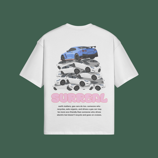 gtr and teslas shirt white